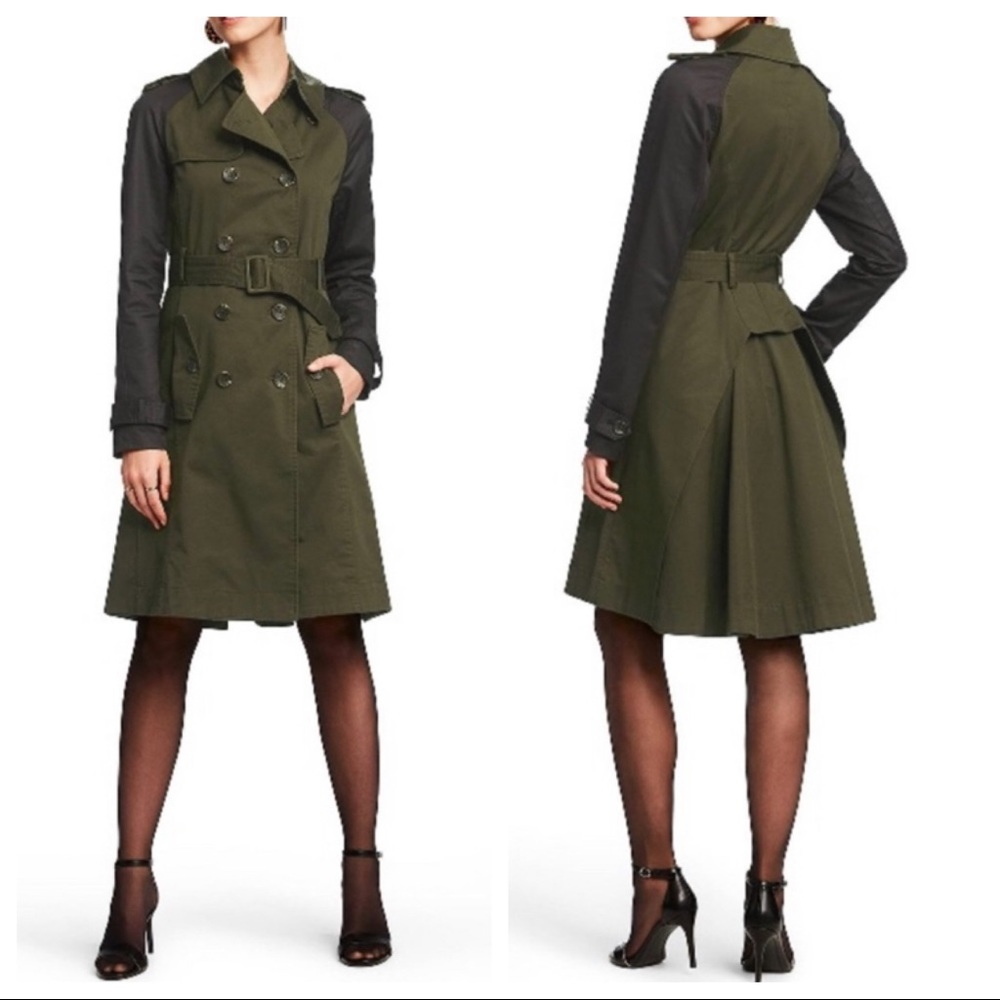 ALTUZARRA For Target NEW Trench Coat Green & Black Size XS